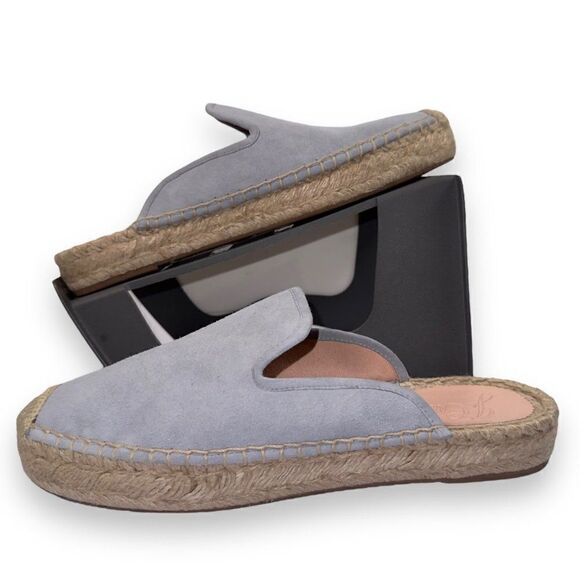 J. Crew Suede Espadrille Slip-on Mules Slate (Blue) AY314 Women's 8 - Picture 1 of 11
